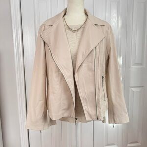 NWOT Chico’s Faux Leather Jacket - Cream